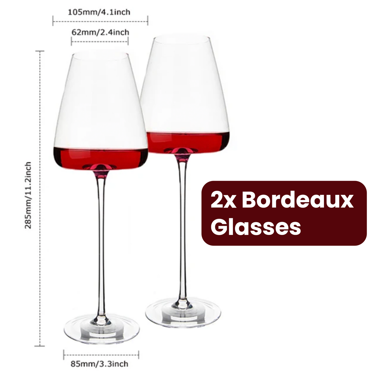 2 pc Crystal Wine Glass