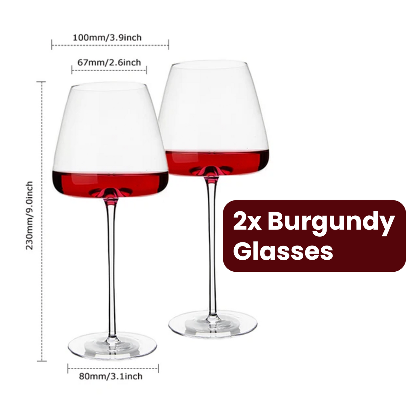 2 pc Crystal Wine Glass