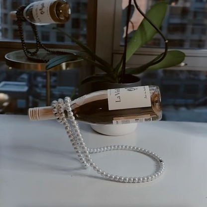 Floating Pearl Necklace Wine Rack